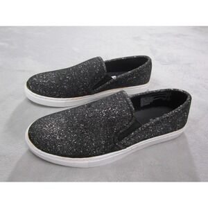 CRASH Shoes Womens Size 10 Black Slip On Glitter Crave Desir Metallic 179628 D15